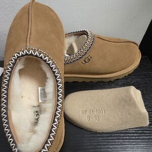 UGG Tan Suede Slip-Ons with Plush Lining